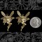 Antiqued Brass Fairy Pendants with One Ring Set of Two - AB-P80